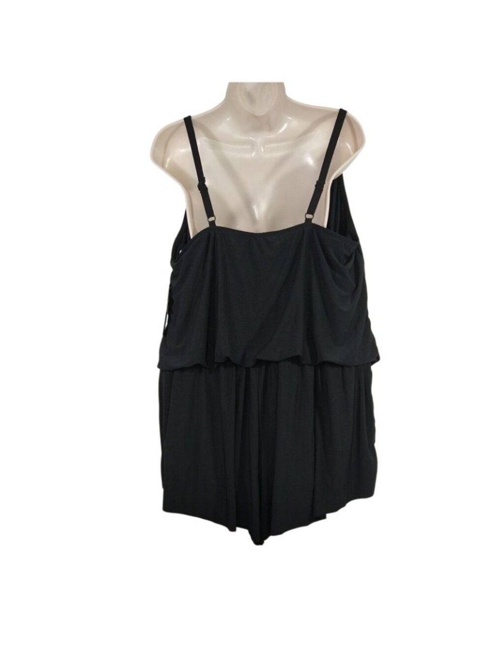 Aqua Green High Neck One Piece Swimsuit Romper Size 22W Black Summer Beach NEW - Picture 5 of 8